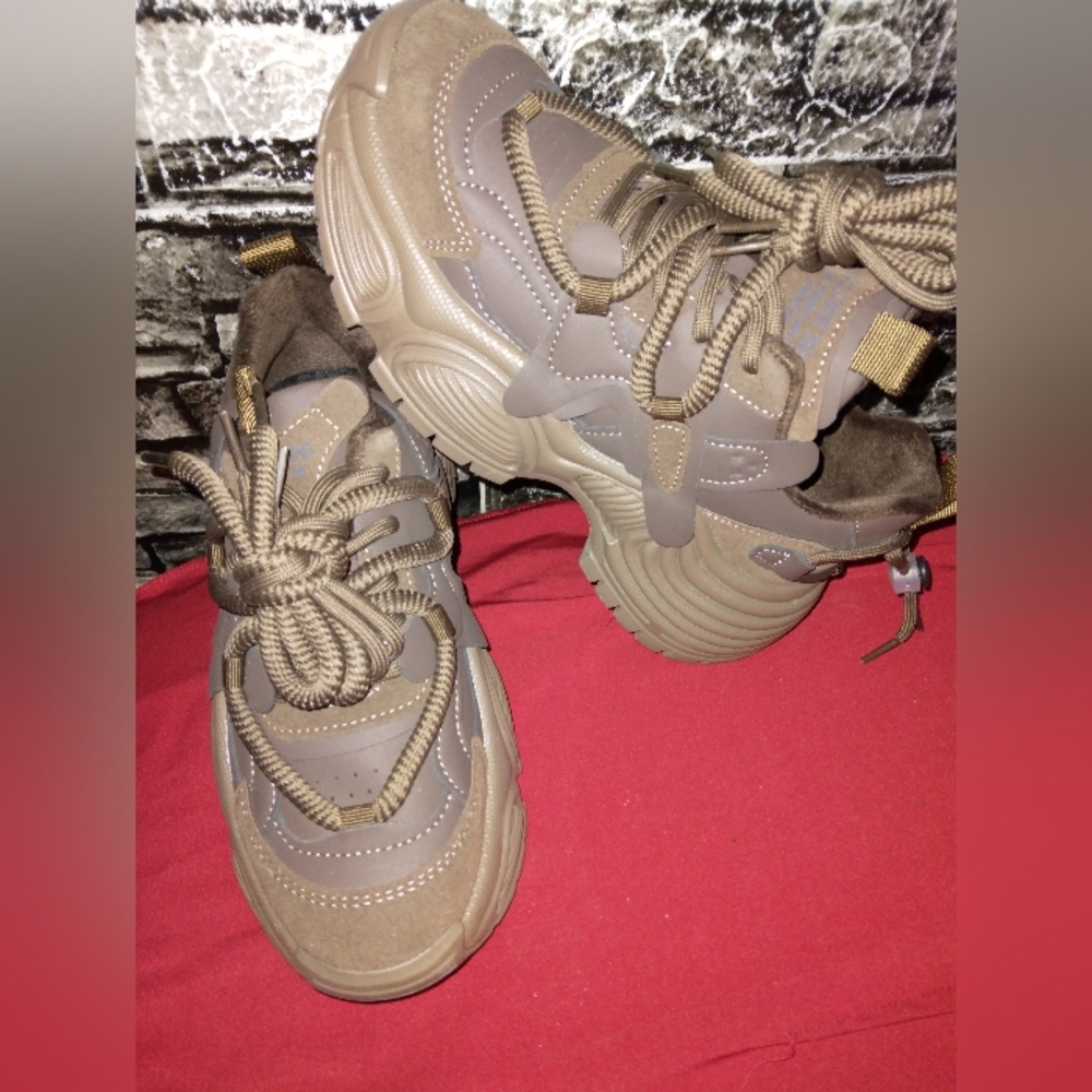 Velvet Brown Chunky Sneakers